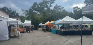 Vendor stalls in the historic Vizcaya Village market area