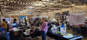 shoppers browsing artisan stalls in deland