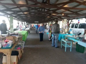 vendor stalls at all aboard flea & farmers market